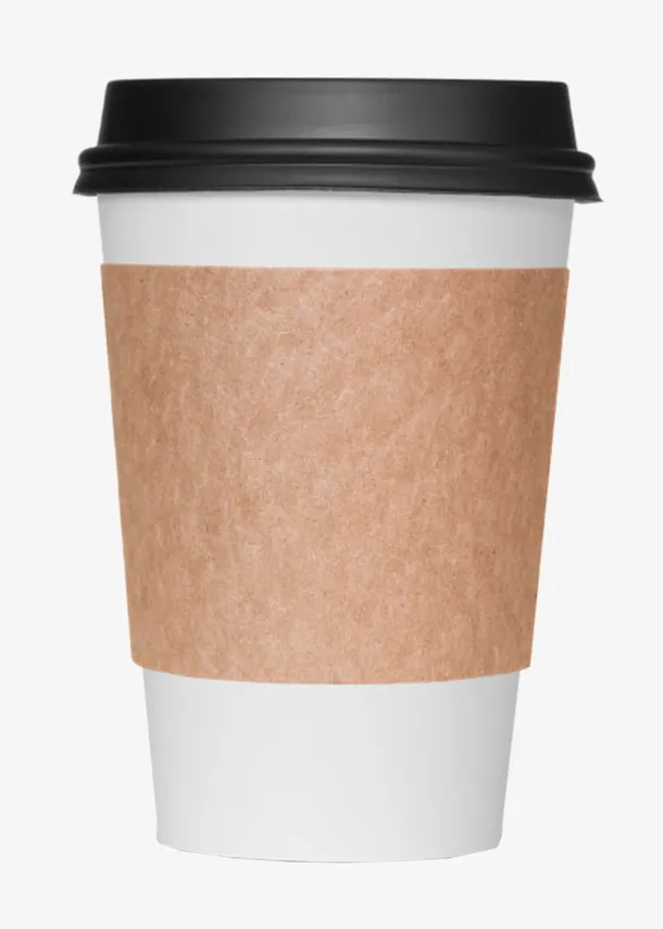 实物棕色纹理奶茶纸杯免抠