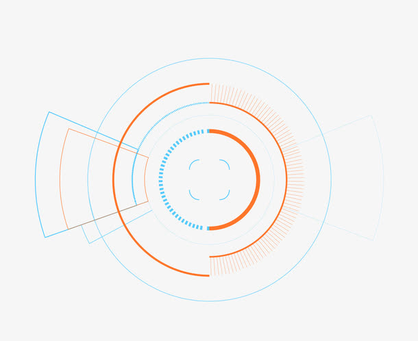 矢量科技线条圆环边框素材免抠