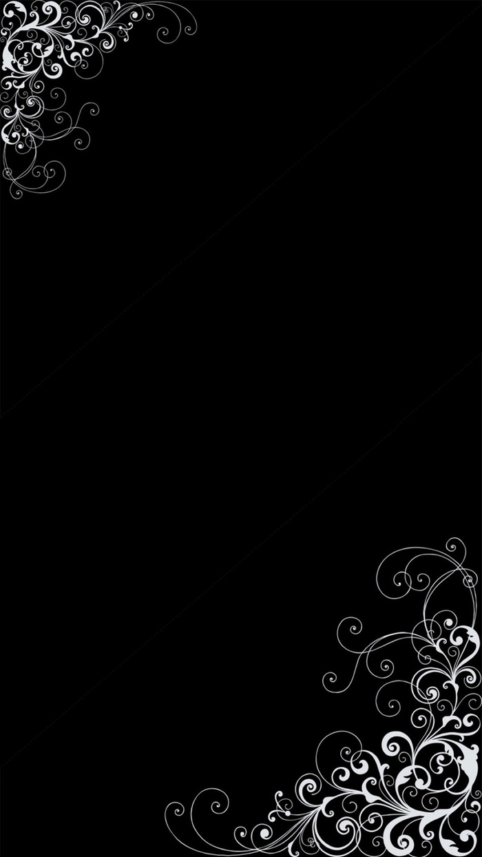 黑色背景欧式花纹h5背景高清