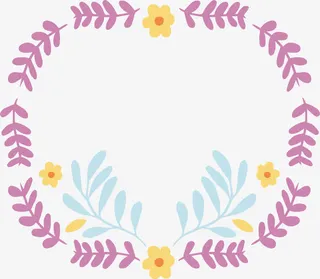 紫色清新花藤免抠