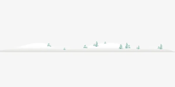 手绘卡通雪地风景免抠