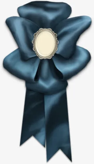 礼盒装饰 蓝色蝴蝶结免抠