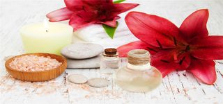 鲜花美容用品海报背景高清