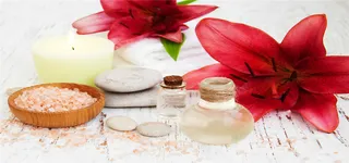 鲜花美容用品海报背景高清