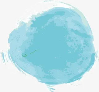 蓝色水彩墨迹免抠