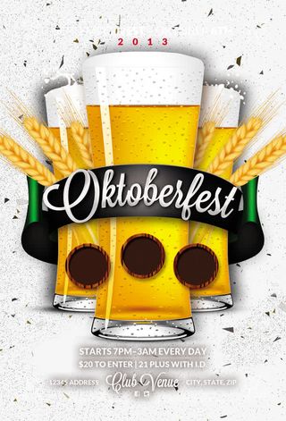 啤酒节主题海报免抠