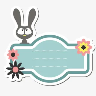 卡通动物边框免抠