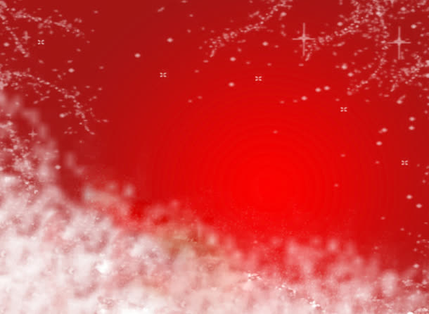 红色雪花精美新年海报免抠