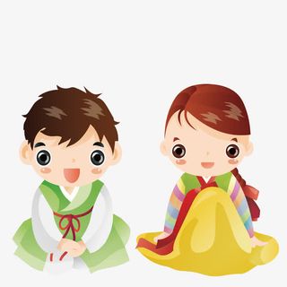 行礼的韩国孩子免抠