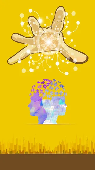 黄色创意H5背景psd下载高清