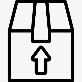 纸板箱的带箭头的图标免抠