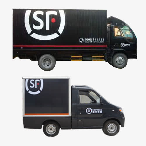 速运快递汽车免抠