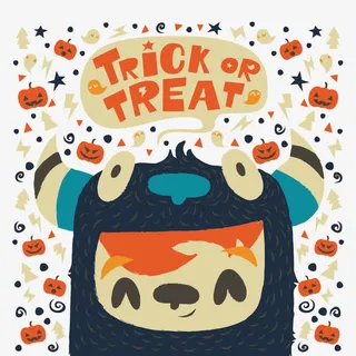 矢量打扮成小怪兽的少年免抠