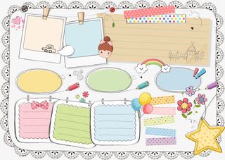 矢量手绘可爱对话框免抠