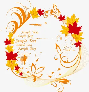 矢量秋天枫叶底纹边框免费下载免抠