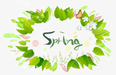 春天绿叶花边免抠 春天绿叶花边免抠