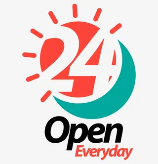 创意24小时营业图标设计免抠