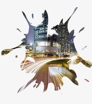 繁华的香港商业街道夜景免抠