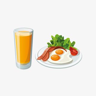 橙汁沙拉营养午餐矢量免抠
