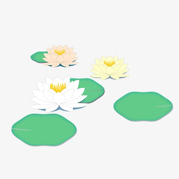 精美荷花剪贴画矢量图免抠