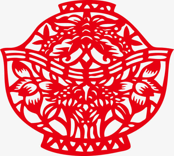 中国风剪纸镂空图案免抠