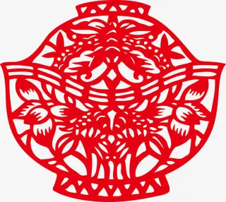 中国风剪纸镂空图案免抠