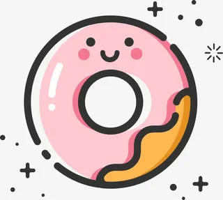 mbe风格卡通装饰甜甜圈图标免抠