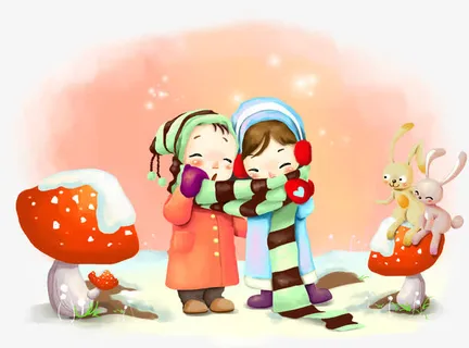 卡通韩式田园插画PSD分层素材免抠