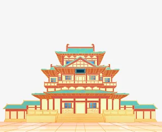 中国风古代楼房免抠