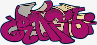 意涂鸦文字图案免抠