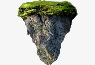 悬浮的锥子形状山PNG下载免抠