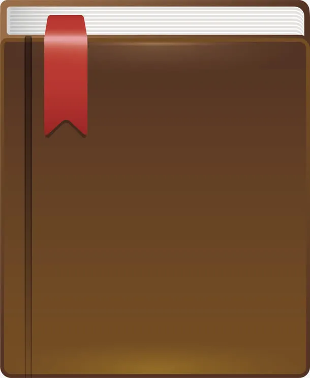 棕色书皮笔记本免抠