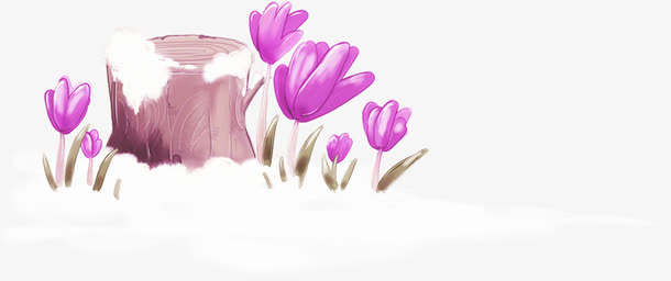 浪漫花卉冬季素材免抠