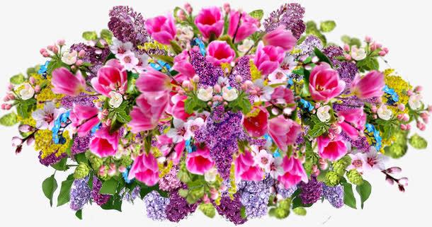 花团锦簇各种鲜花免抠