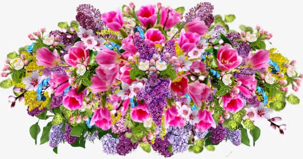 花团锦簇各种鲜花免抠