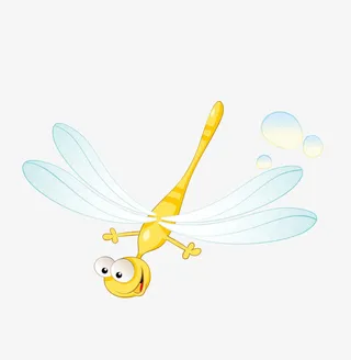 可爱卡通蜻蜓矢量图免抠