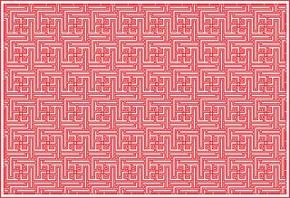 红色的古典古风窗棂免抠