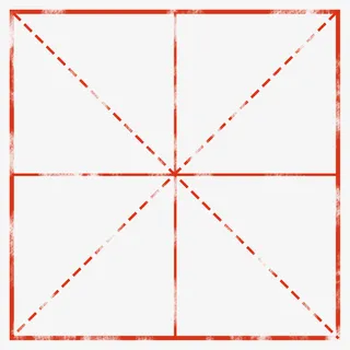 中国风复古红色田字格破免抠