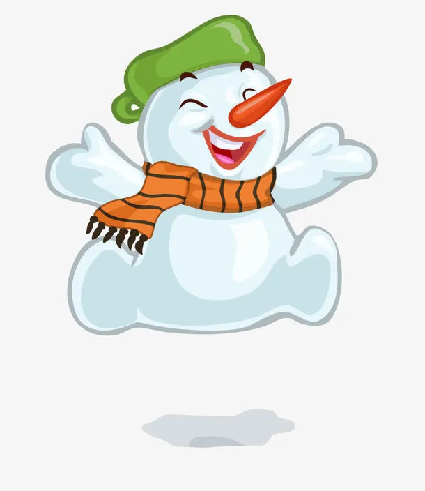 卡通矢量雪人元素免抠