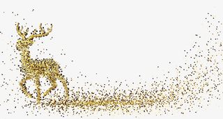 金色闪耀圣诞节麋鹿免抠