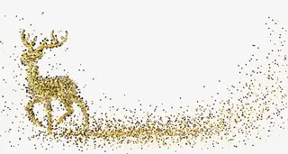 金色闪耀圣诞节麋鹿免抠