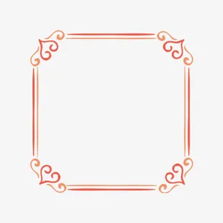 红色方形边框免抠