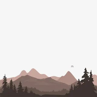 原始森林山峰创意设计免抠