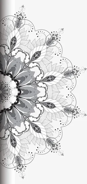 黑色中国风花纹免抠