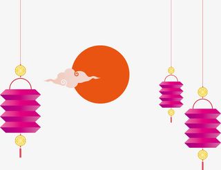 紫色灯笼矢量免抠