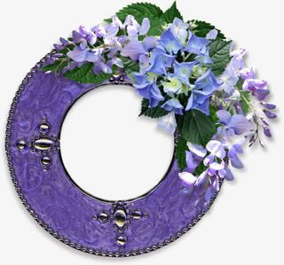 卡通紫色相框装饰免抠