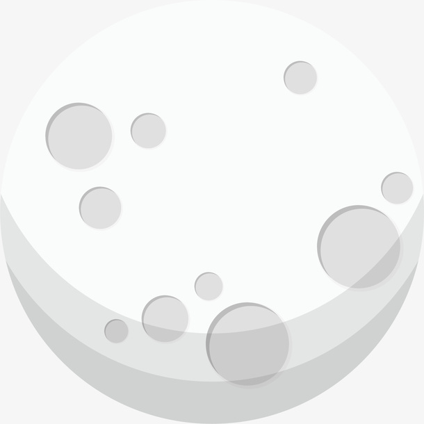 人类月球日白色月球免抠