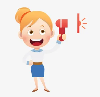 卡通拿着喇叭的女人免抠图免抠