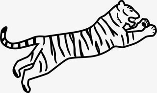 手绘的黑色的老虎免抠