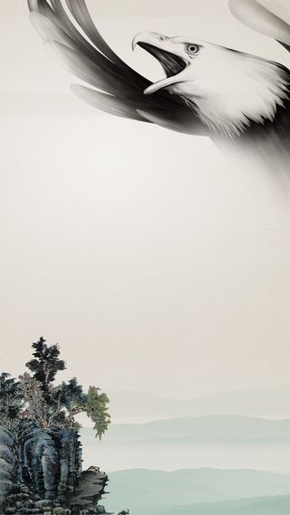 中国山水水墨画中国风H5背景素材高清